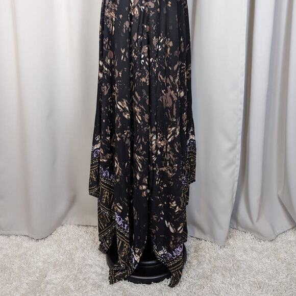Free People Wild Divine Boho Maxi Dress Black Purple Brown Size XS - Picture 16 of 16